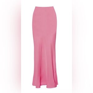 Rezek Studio Silk Maxi Shimmy Skirt in pink size S